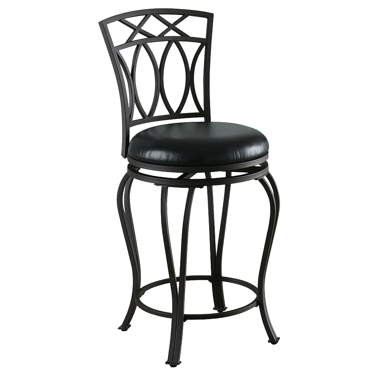 Adamsville Upholstered Swivel Counter Height Stool Black