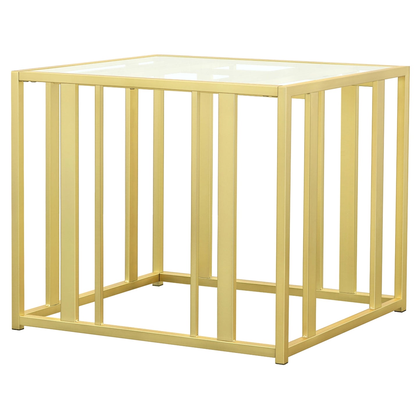 Adri Metal Frame End Table Matte Brass